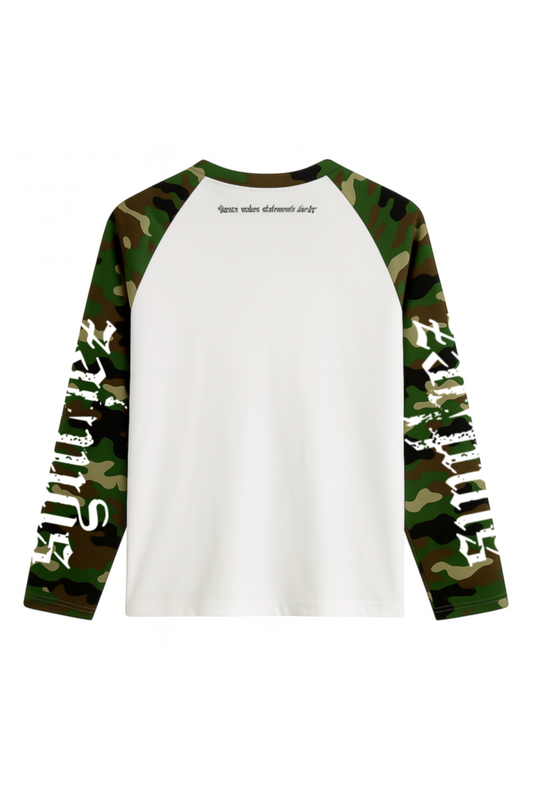 Longsleeve camouflage green streetwear drop mit backprint