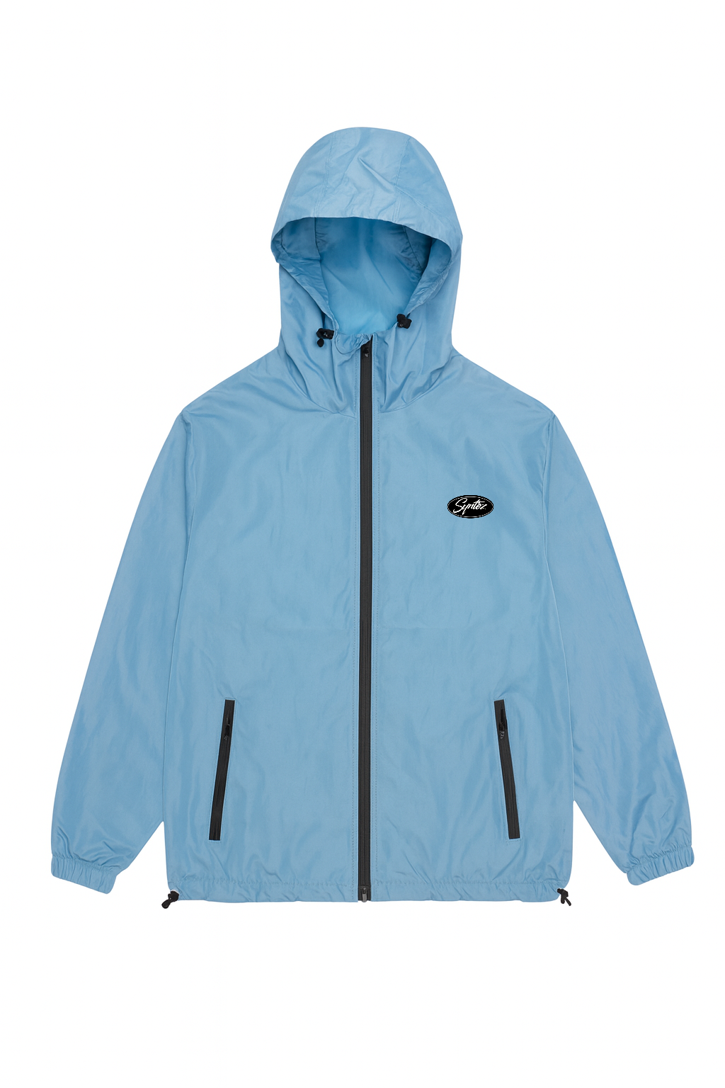 Windbreaker light blue mit Kapuze und Reißverschluss