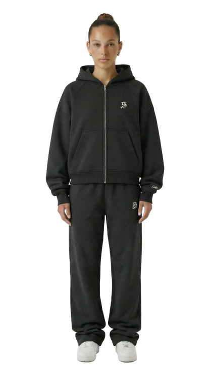 BASIC TRACKSUIT DARK GREY  (ZIPPER + JOGGER)