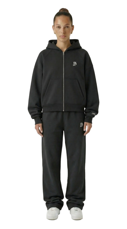 BASIC TRACKSUIT DARK GREY  (ZIPPER + JOGGER)