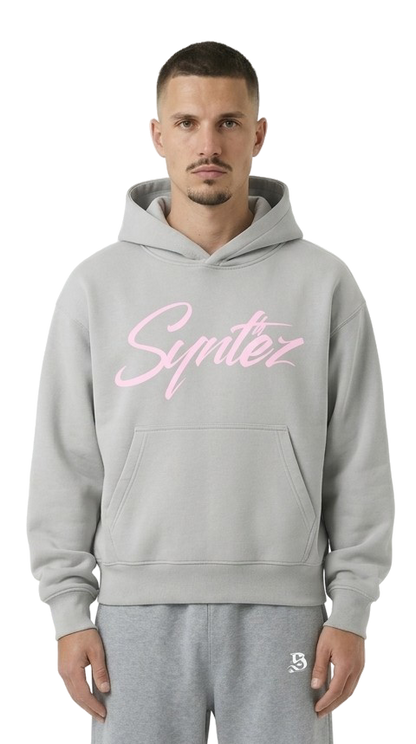 HOODIE SYNTHEZ LOGO GREY/PINK