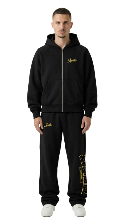 CHROME TRACKSUIT BLACK/YELLOW BUNDLE (JOGGER + ZIPPER)