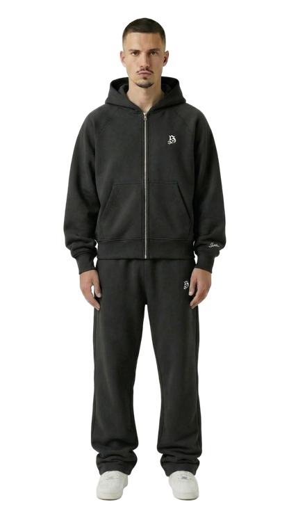 BASIC TRACKSUIT DARK GREY  (ZIPPER + JOGGER)