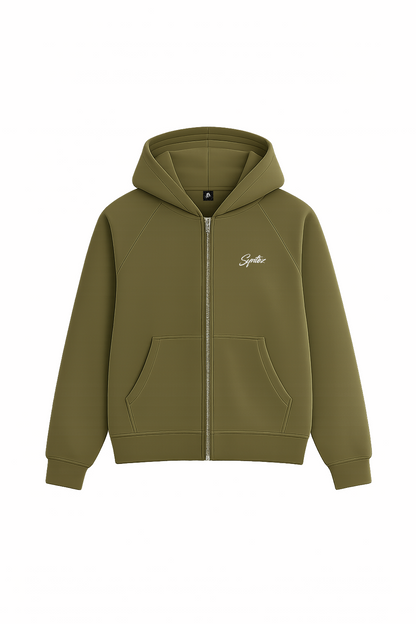 CHROME ZIPPER KHAKI/WHITE