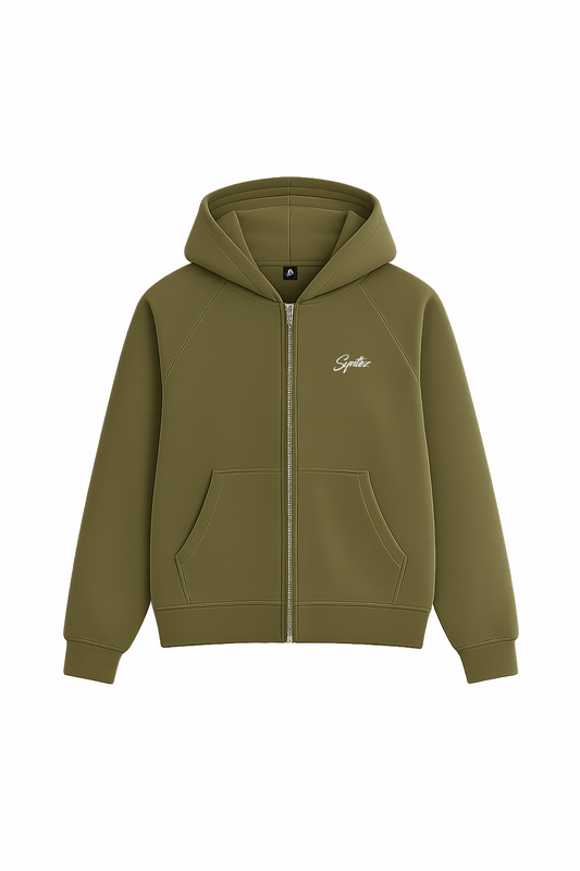 CHROME ZIPPER KHAKI/WHITE