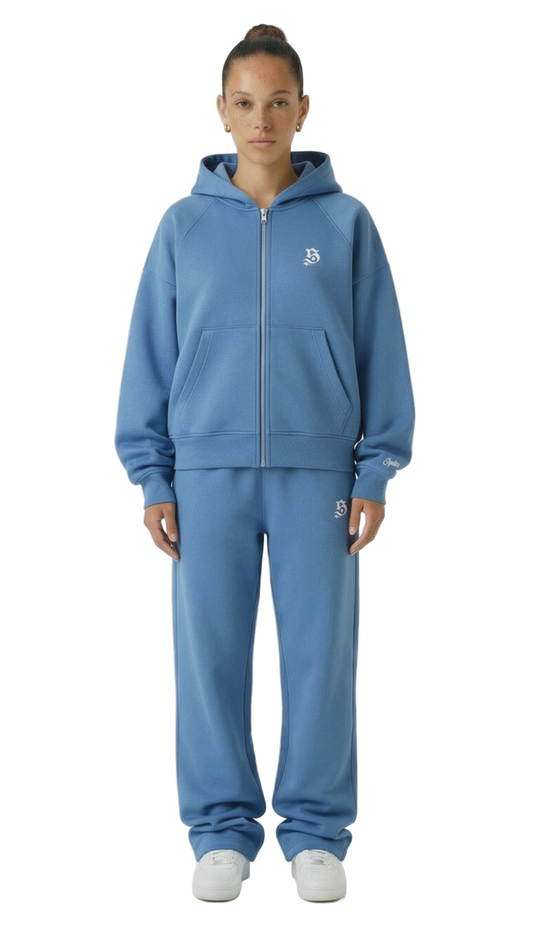 BASIC TRACKSUIT LIGHT BLUE (ZIPPER + JOGGER)