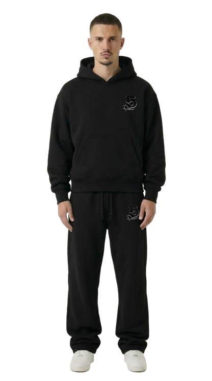 PATCHIE TRACKSUIT BLACK BUNDLE (JOGGER + HOODIE)