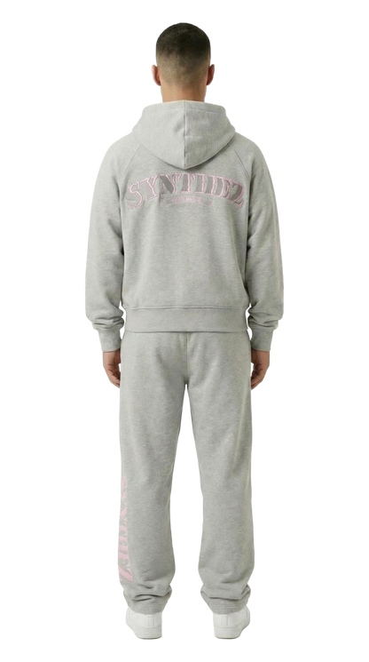 CHROME TRACKSUIT GREY/PINK BUNDLE (JOGGER + ZIPPER)