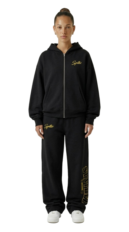 CHROME TRACKSUIT BLACK/YELLOW BUNDLE (JOGGER + ZIPPER)