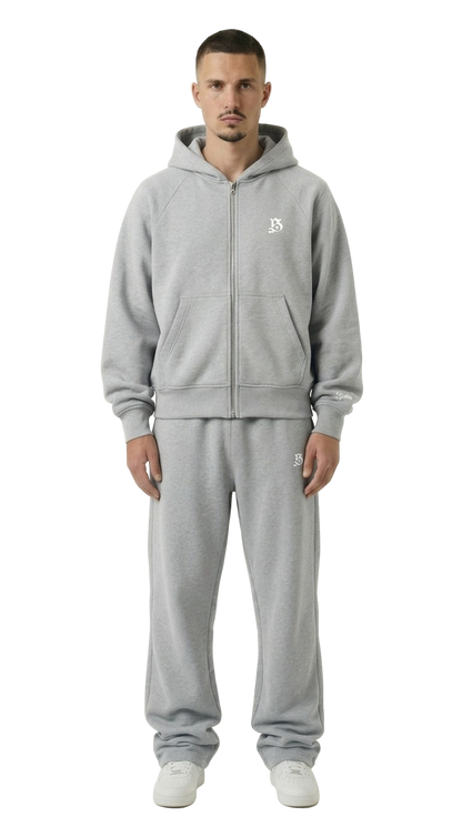 BASIC TRACKSUIT GREY  (ZIPPER + JOGGER)