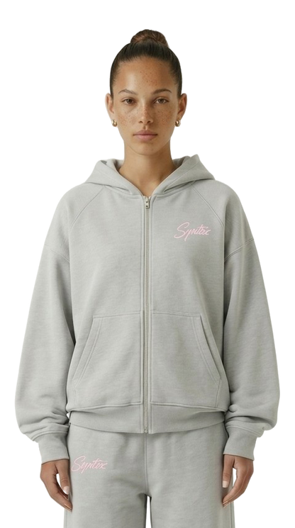 CHROME ZIPPER GREY/PINK