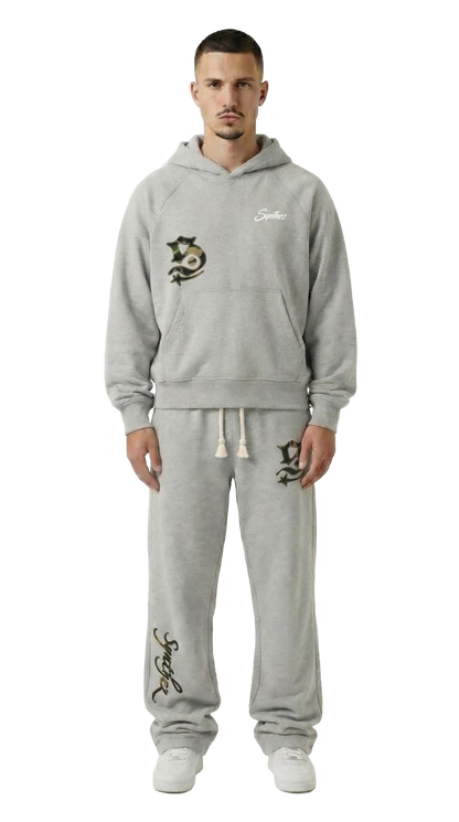 CAMOUFLAGE TRACKSUIT BUNDLE GREY (JOGGER + HOODIE)