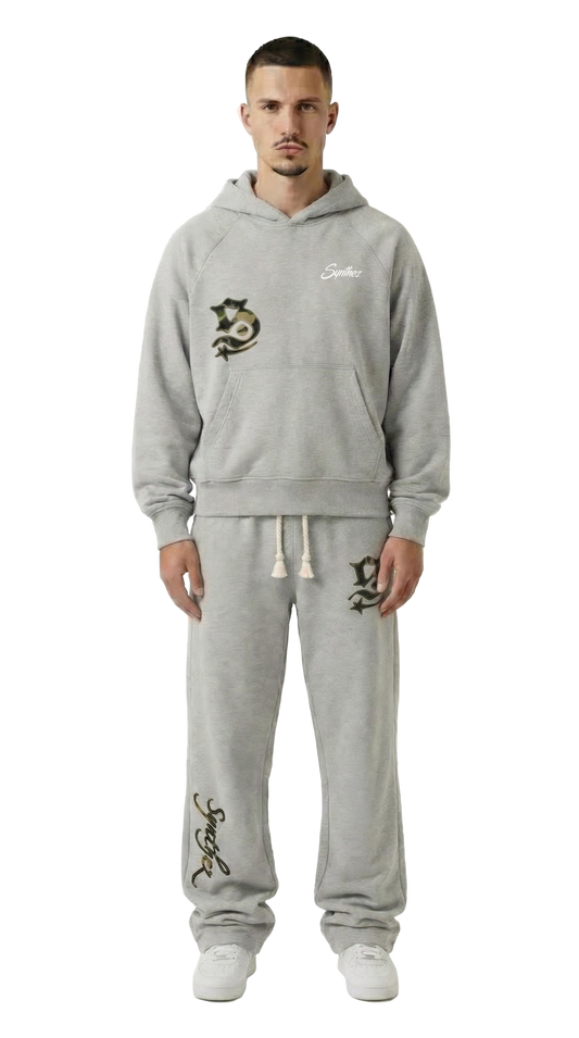 CAMOUFLAGE TRACKSUIT BUNDLE GREY (JOGGER + HOODIE)