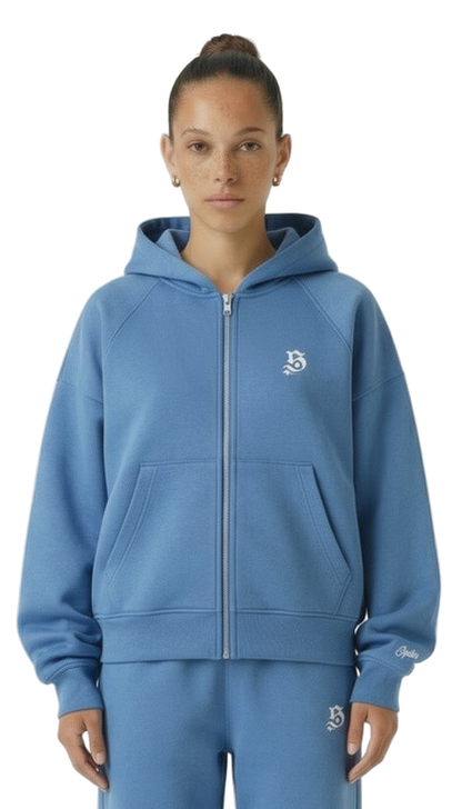 Tracksuit basic zipper light blue für Frauen