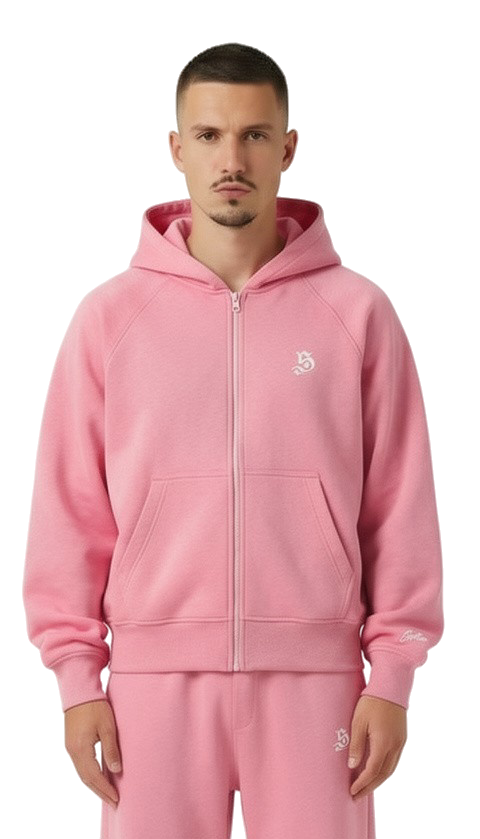 Tracksuit basic pink für Männer mit Zipper