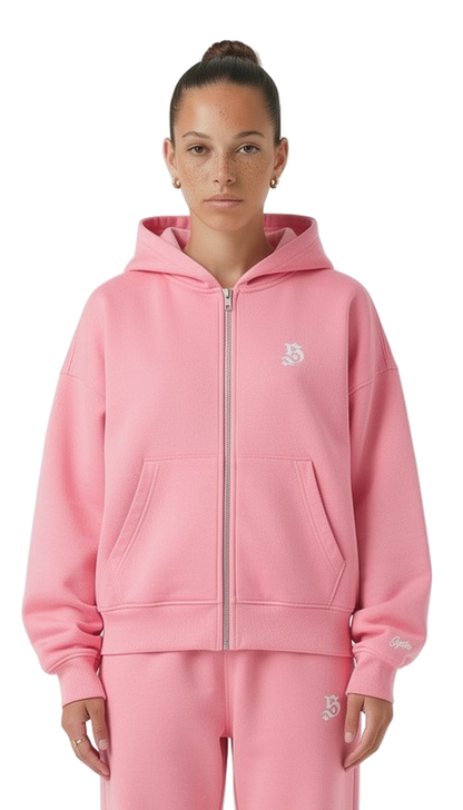 Tracksuit basic pink für Frauen mit Zipper
