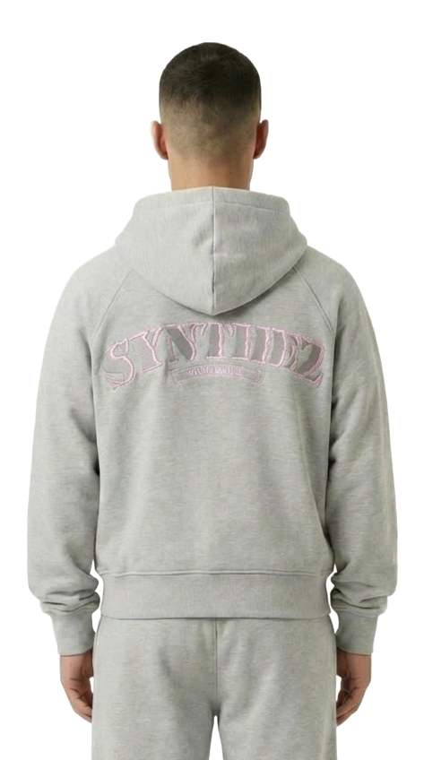 Basic Zipper in grau mit grau pinkem Backprint für Herren
