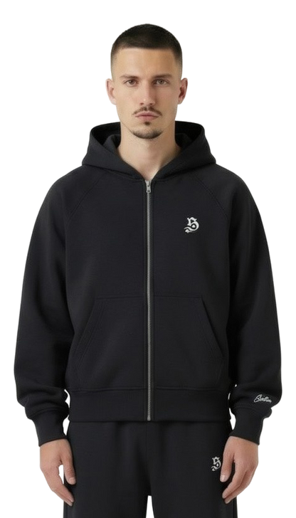 schwarzer basic Zipper für Männer
