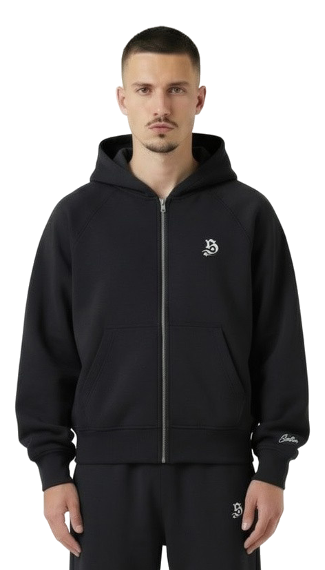 schwarzer basic Zipper für Männer