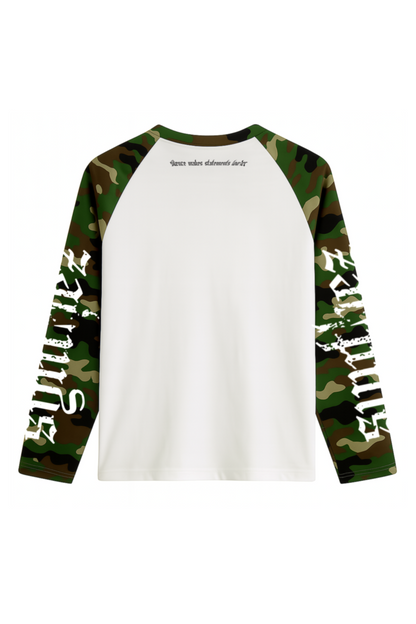 Longsleeve camouflage green streetwear drop mit backprint