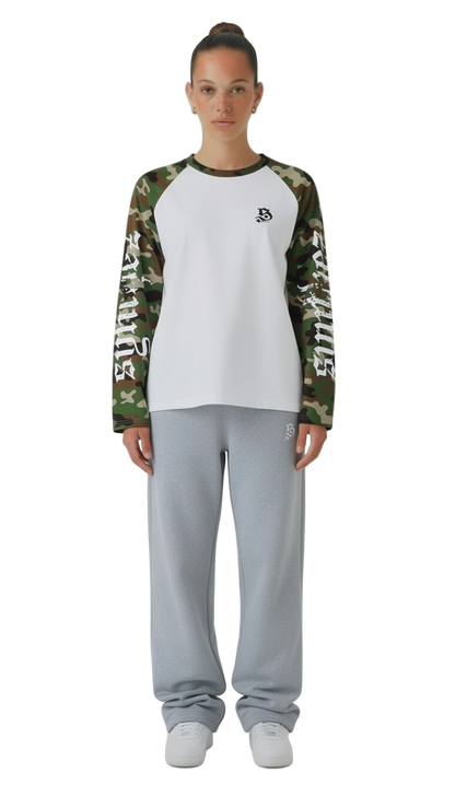 Longsleeve camouflage green streetwear drop für Frauen
