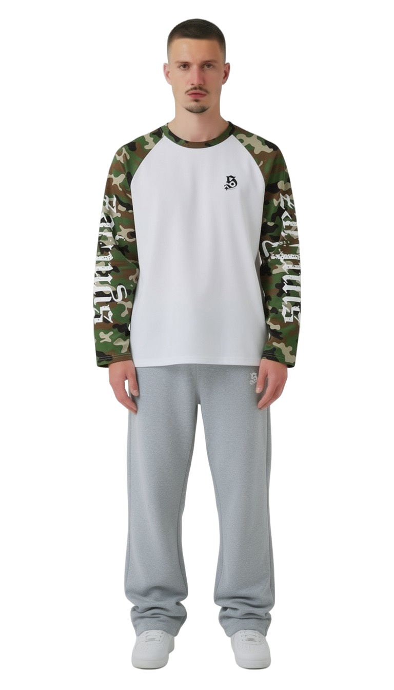 Longsleeve camouflage green streetwear drop für Männer