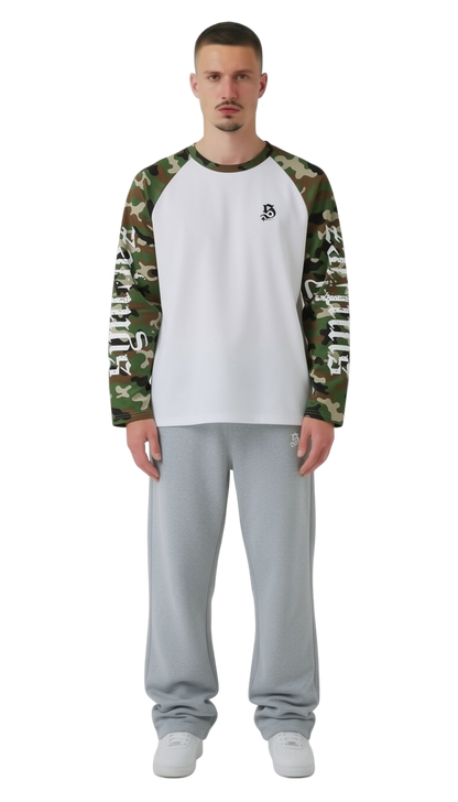 Longsleeve camouflage green streetwear drop für Männer