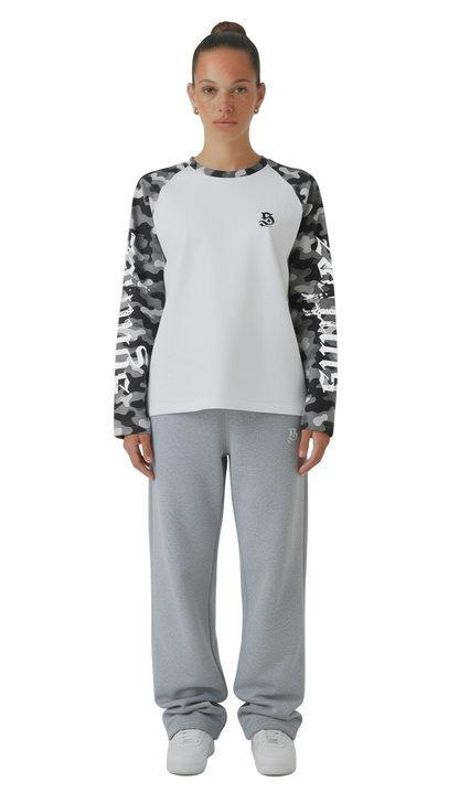 Longsleeve camouflage schwarz streetwear drop für Frauen