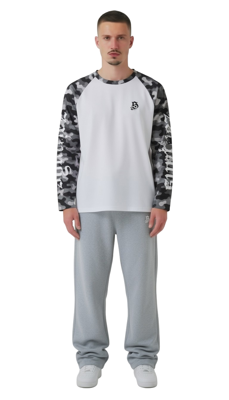 Longsleeve camouflage schwarz streetwear drop für Männer 