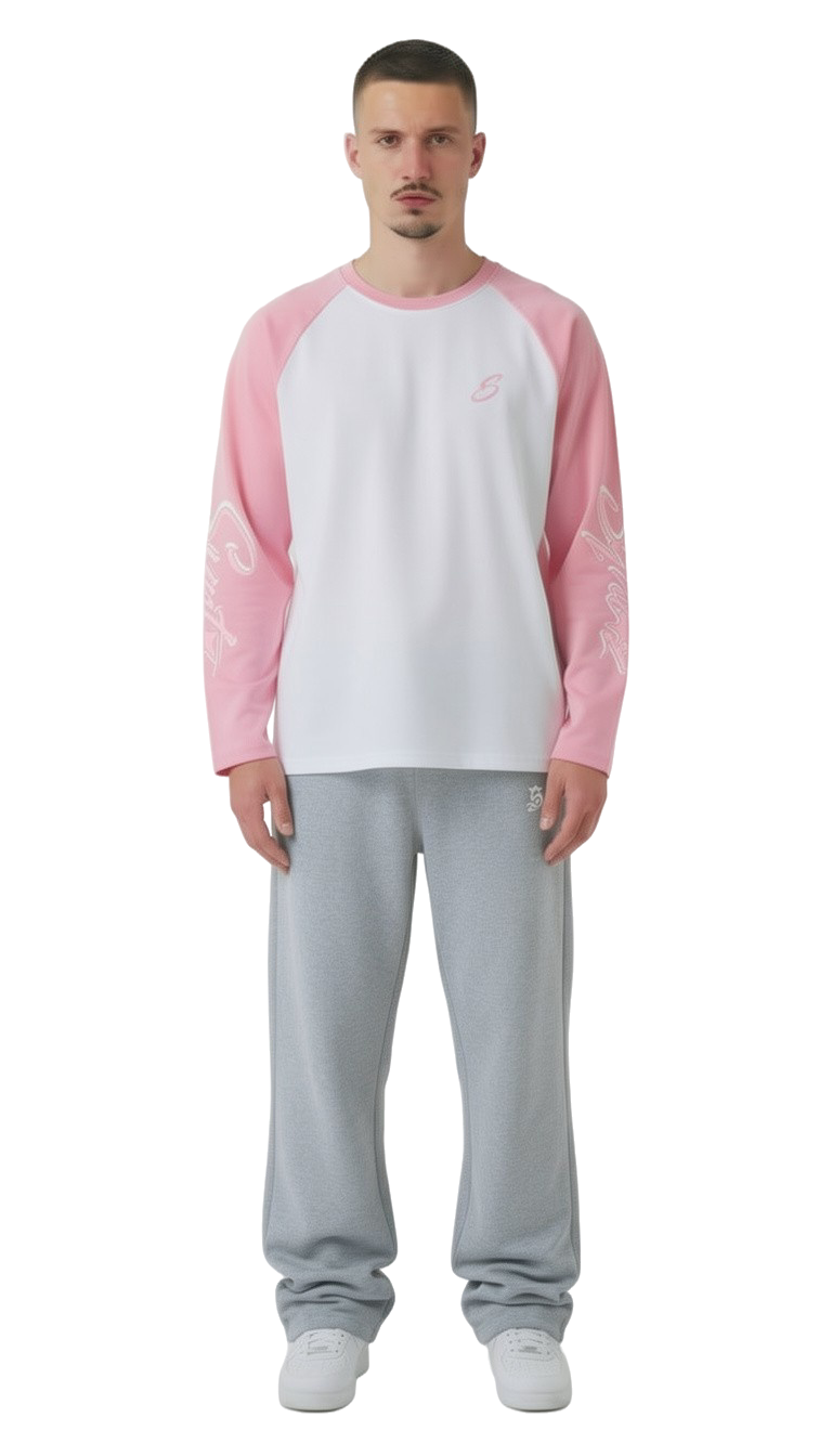 Longsleeve pink für Männer relaxed fit
