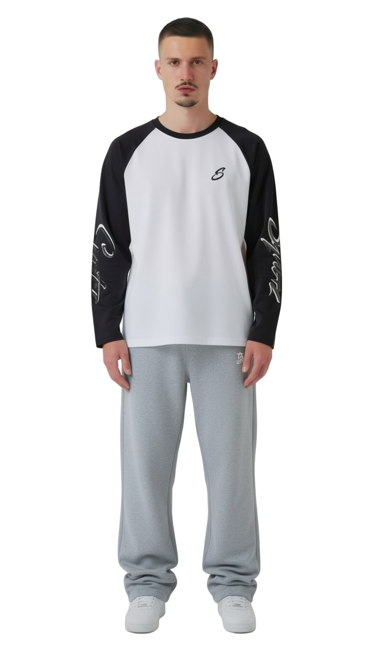 Longsleeve schwarz für Herren relaxed fit