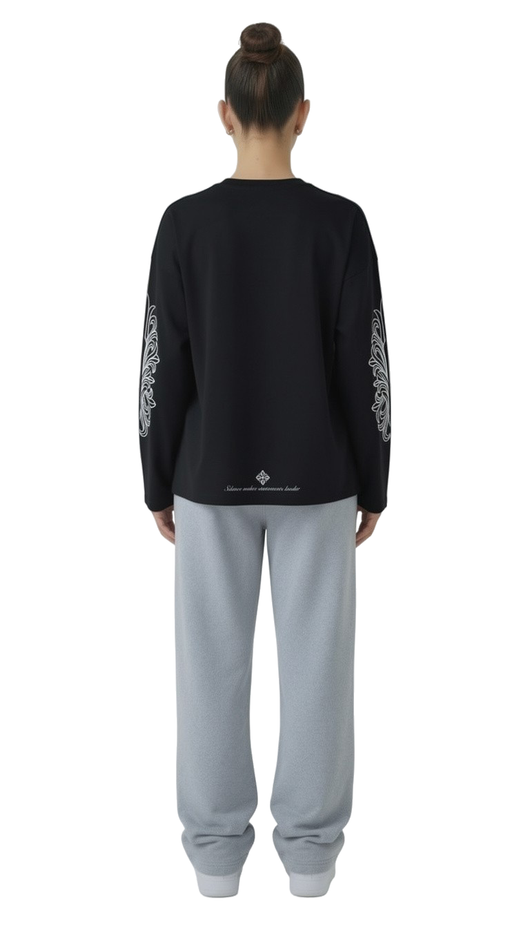 Longsleeve schwarz worldwide streetwear drop für Frauen mit backprint