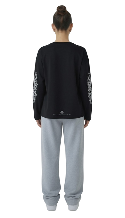 Longsleeve schwarz worldwide streetwear drop für Frauen mit backprint