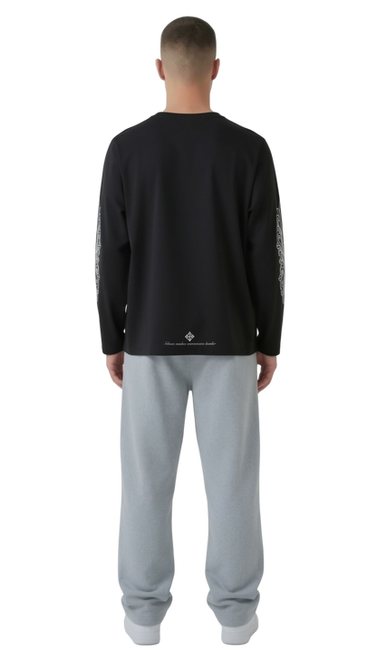 Longsleeve schwarz worldwide streetwear drop für Männer mit backprint