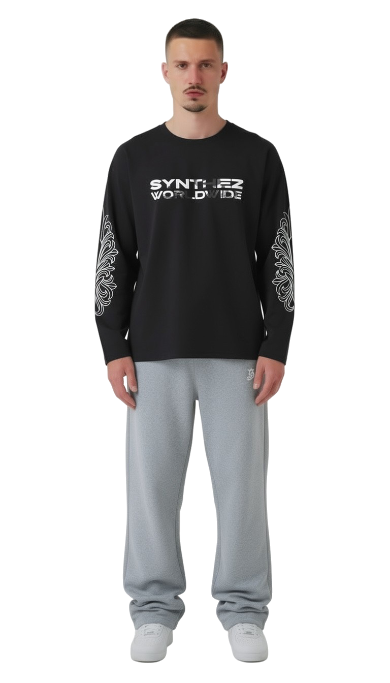 Longsleeve schwarz worldwide streetwear drop für Männer