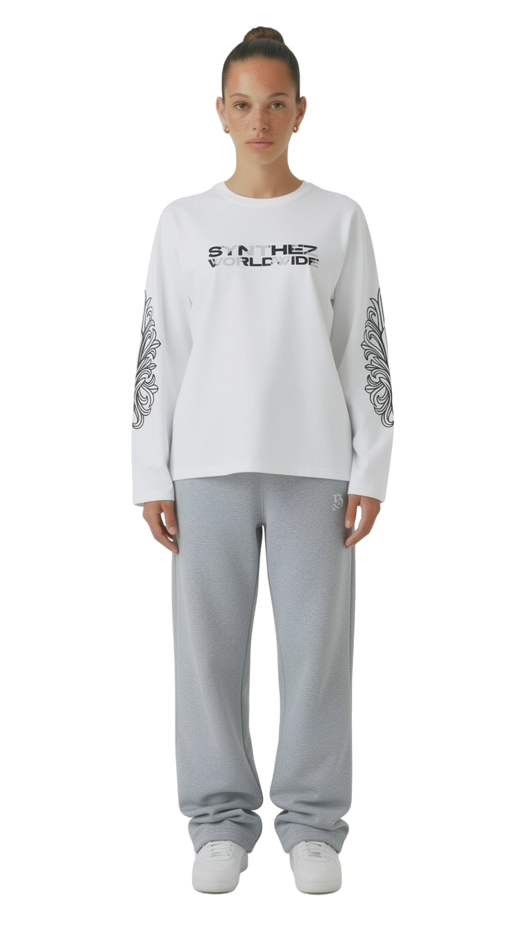 Longsleeve weiss worldwide streetwear drop für Frauen