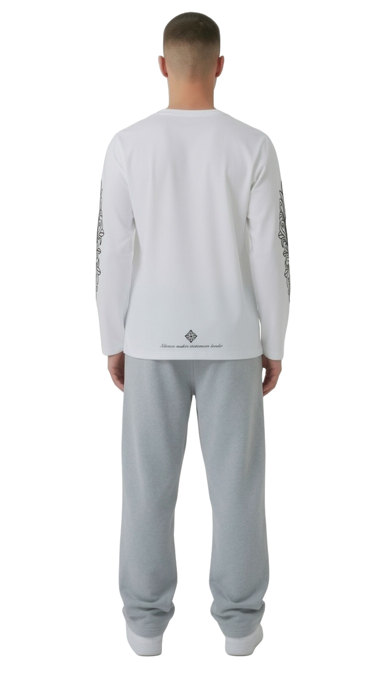 Longsleeve weiss worldwide streetwear drop für Männer mit backprint