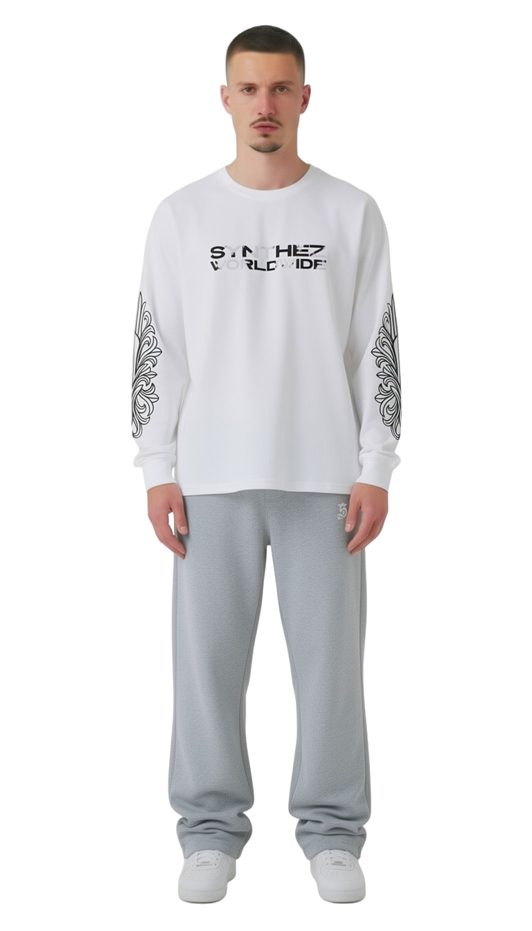 Longsleeve weiss worldwide streetwear drop für Männer