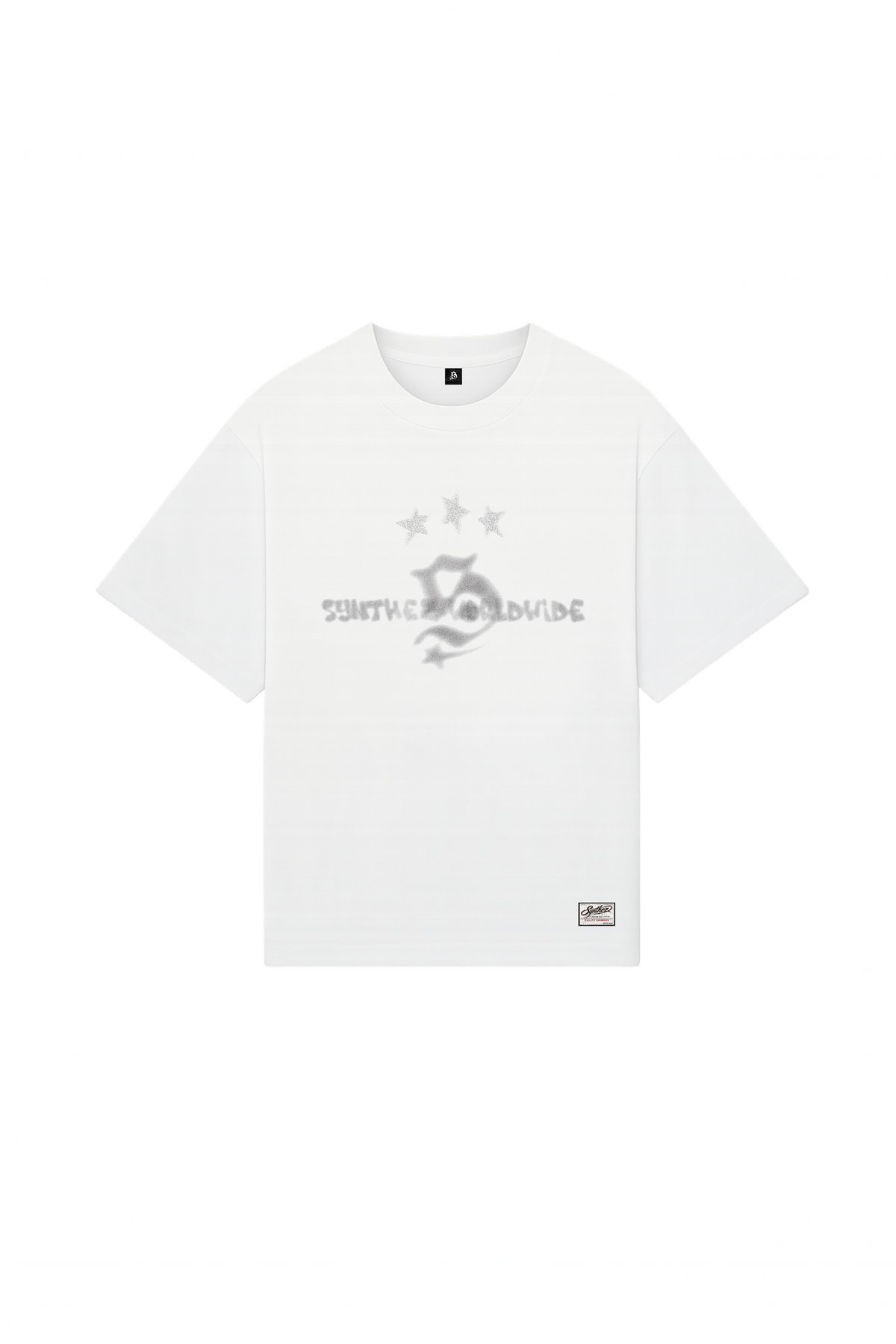 Weisses oversized fit T-shirt mit Print
