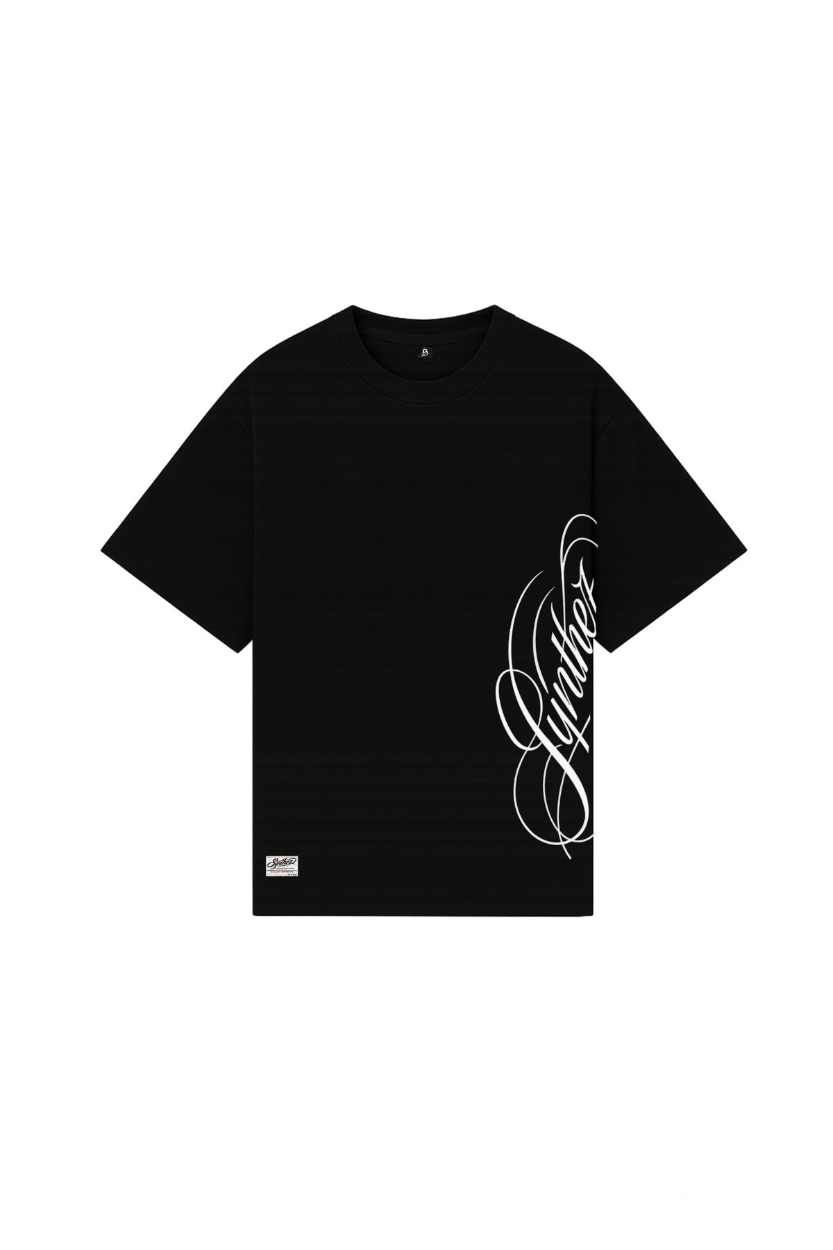 Schwarzes Streetwear T-Shirt mit Synthez Schriftzug