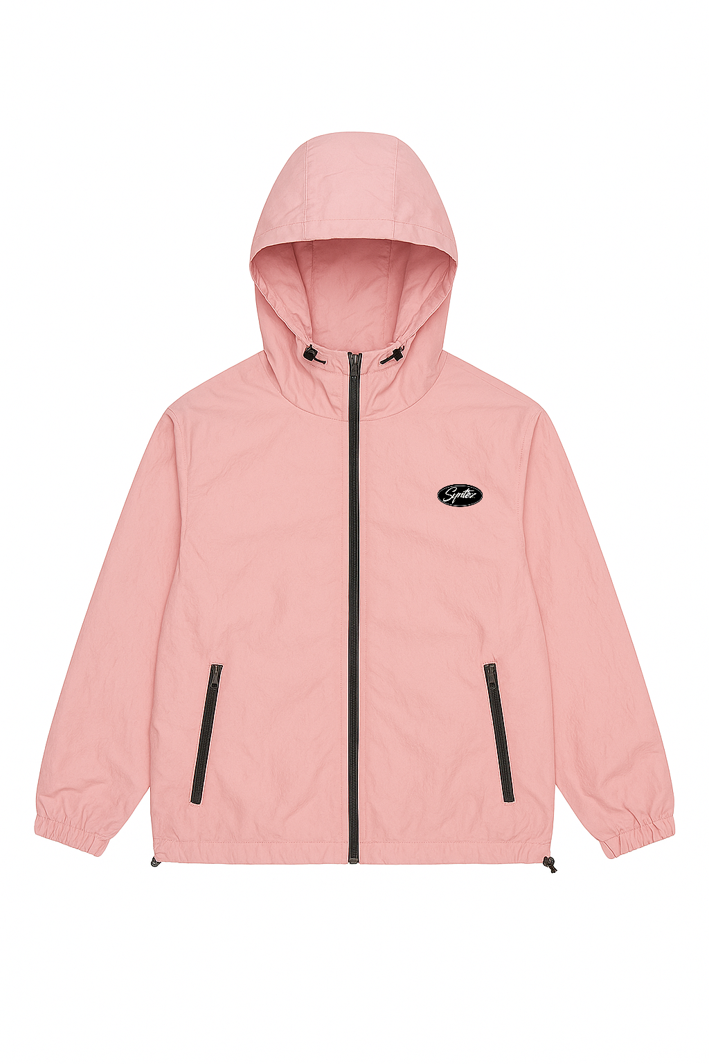 Windbreaker Jacke pink mit Kapuze und Reißverschluss