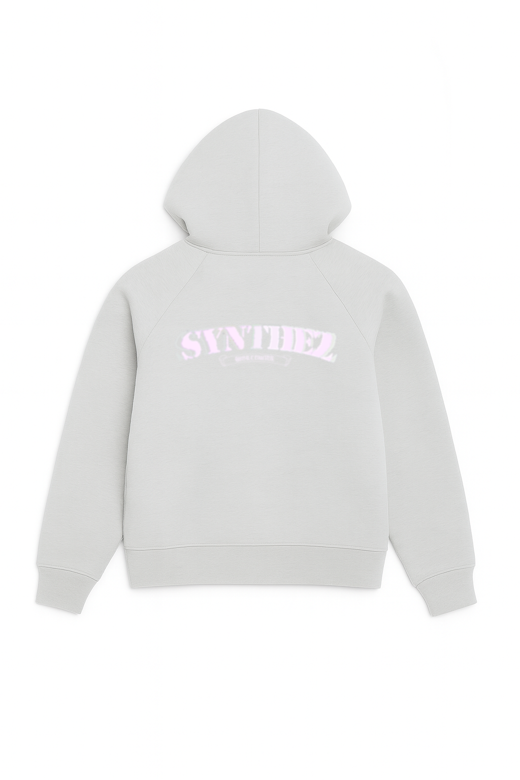 Zip Hoodie basic grau mit pinkem Synthez Backprint